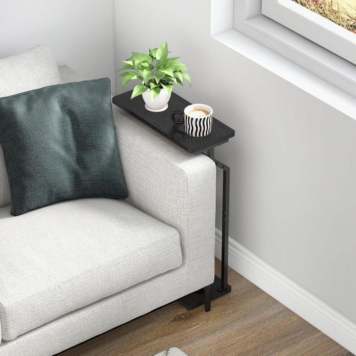 Ebern Designs Narrow Side Table For Small Spaces, Small End Table, Slim ...